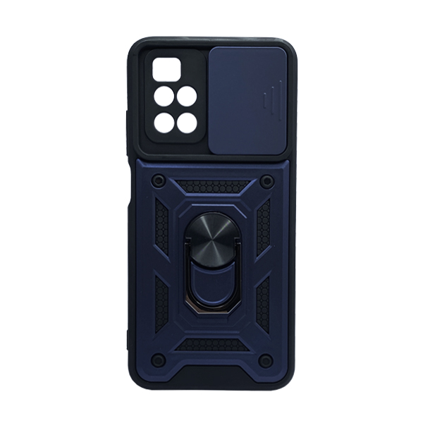 Чехол Armor Camshield Case для Xiaomi Redmi 10/Note 11 4G with Ring Dark Blue with Camera Lens