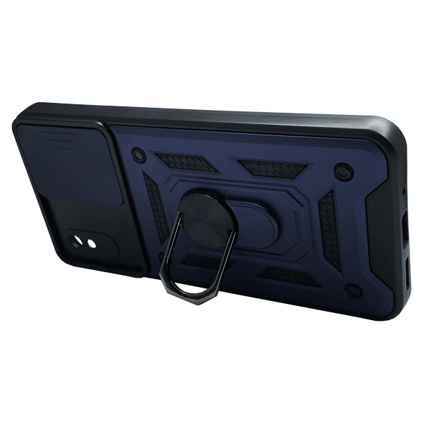 Чехол Armor Camshield Case для Xiaomi Redmi 9a with Ring Dark Blue with Camera Lens