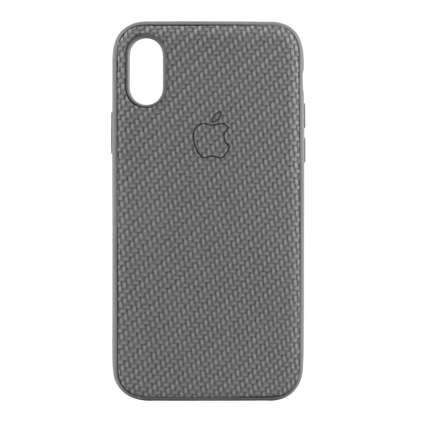 Чехол накладка Carbon для iPhone XR Grey