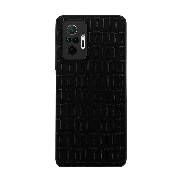 Чехол Silicon Leather Case для Xiaomi Redmi Note 10 Pro/Note 10 Pro Max Black Croco