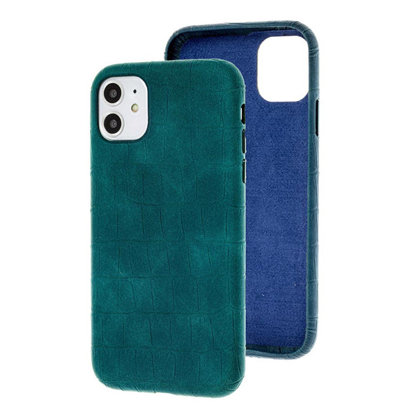 Чехол накладка Croco Leather Case для iPhone 11  Green