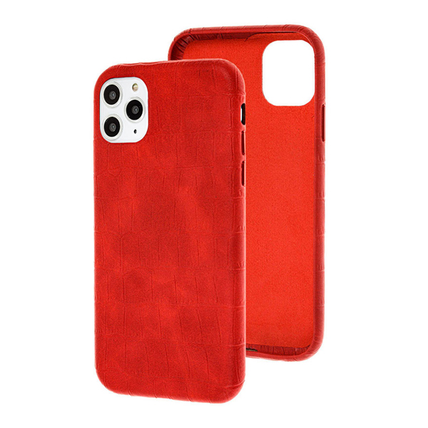 Чехол накладка Croco Leather Case для iPhone 11 Pro Red