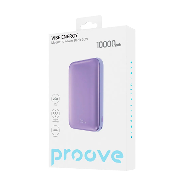 Зовнішній акумулятор Proove Vibe Energy 20W 10000mAh Purple