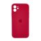 Чохол Soft Touch для Apple iPhone 12 Rose Red with Camera Lens Protection