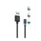 Кабель магнітний SkyDolphin S59KIT Magnetic Lightning/Micro USB/USB Type-C 2.4A 1m Black (USB-000547)