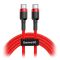 Кабель Baseus Cafule Cable USB Type-C to Type-C 3A 1m Red