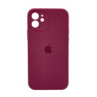 Чохол Soft Touch для Apple iPhone 12 Plum with Camera Lens Protection Square