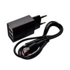 СЗУ Denmen DC02V + Micro USB Cable 2.1A Black