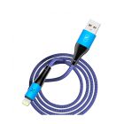 Кабель SkyDolphin S49L LED Aluminium Alloy USB to Lightning 3A 1m Black/Blue