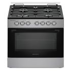 Плита газоелектр. F661234GB 60см. сіро-чорка, чавунна решітка (GRUNHELM)