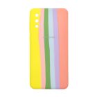 Чехол Silicone Cover Full Rainbow для Samsung A02-2021/A022 Yellow/Pink with Camera Lens