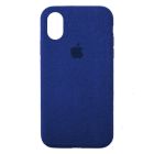 Чехол Alcantara для Apple iPhone XS Max Dark Blue