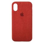 Чехол Alcantara для Apple iPhone XS Max Red