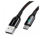 Кабель Baseus C-shaped Light Intelligent Power-off USB Type-C (CATCD-01) 3A 1M Black