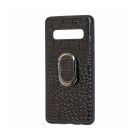 Чехол накладка Genuine Leather Croco для Samsung S10 Plus/G975 Black