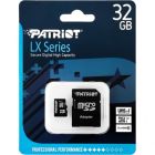 Карта памяти Patriot 32GB LX Series microSDHC Class 10 UHS-I + SD Adapter