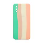 Чехол Silicone Cover Full Rainbow для Samsung A02-2021/A022 Green/Pink with Camera Lens