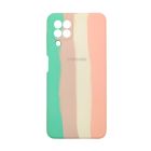 Чехол Silicone Cover Full Rainbow для Samsung A22-2021/M22-2021 Green/Pink with Camera Lens