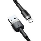 Кабель Baseus Cafule Cable USB Lightning 2.4A 1m Black/Grey (CALKLF-BG1)