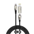 Кабель Baseus Flash Series One-for-Two with Square Head Type-C to C+DC 100W 2m Black