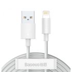 Кабель Baseus Simple Wisdom Data Cable Kit USB to iP 2.4A (2PCS/Set) Lightning USB 2.4 A 1.5m White (TZCALZJ-02)