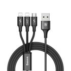 Кабель Baseus USB Cable to 2 x Lightning/microUSB Rapid 1.2m Black (CAMLL-SU01)