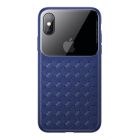 Чехол Baseus Glass & Weaving for iPhone X/XS Blue