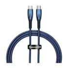 Кабель Baseus Glimmer Series Fast Charging Type-C to Type-C 100W 1m Blue (CADH000703)