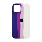Чехол Silicone Cover Full Rainbow для iPhone 12 Pro Max Dark Violet/White