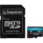 Карта пам'яті Kingston 64 GB microSDXC class 10 UHS-I U3 Canvas Go! Plus SDCG3/64GB
