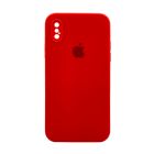Чехол Soft Touch для Apple iPhone X/XS Rose Red with Camera Lens Protection Square