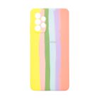 Чехол Silicone Cover Full Rainbow для Samsung A72-2021/A725 Yellow/Pink with Camera Lens