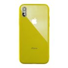 Чехол накладка Glass TPU Case для iPhone X/XS Yellow