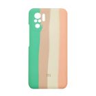 Чехол Silicone Cover Full Rainbow для Xiaomi Redmi Note10 Pro/Note 10 Pro Max Green/Pink with Camera Lens