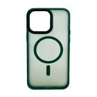 Чехол накладка Mate Plus Metal Buttons Case with MagSafe для iPhone 15 Pro Green