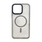 Чехол накладка Mate Plus Metal Buttons Case with MagSafe для iPhone 15 Pro Max Grey