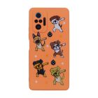 Чехол Original Soft Touch Case for Xiaomi Redmi Note 10 Pro/Note 10 Pro Max Orange Dogs with Camera Lens