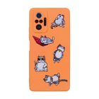 Чехол Original Soft Touch Case for Xiaomi Redmi Note 10 Pro/Note 10 Pro Max Orange Lazy Cat with Camera Lens