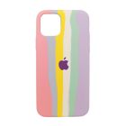 Чохол Silicone Cover Full Rainbow для iPhone 11 Pro Pink/Lilac