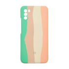 Чохол Silicone Cover Full Rainbow для Xiaomi Poco M3 Green/Pink with Camera Lens