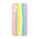 Чехол Silicone Cover Full Rainbow для Xiaomi Poco M3 Pro/Note 10 5G Pink/Lilac with Camera Lens