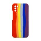 Чехол Silicone Cover Full Rainbow для Xiaomi Poco M3 Red/Violet with Camera Lens
