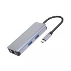 USB-хаб Proove Iron Link 6 in 1 (2*USB3.0 + SD/TF + RJ45 + HDMI) Silver