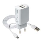 МЗП XO L35D 2USB 2.1A + Micro USB Cable White