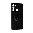 Чехол Armor Antishock Case для Tecno Spark Go 2022/Spark 8c with Ring Black with Camera Lens