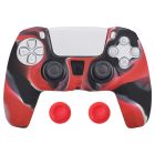 Силіконовий чохол для джойстика Sony PlayStation PS5 Type 6 Red Camo + накладки на аналогові стіки