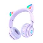 Bluetooth Навушники Hoco W39 Cat ear kids Purple