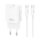 МЗП XO L131 USB-C + Type-C Cable 30W White