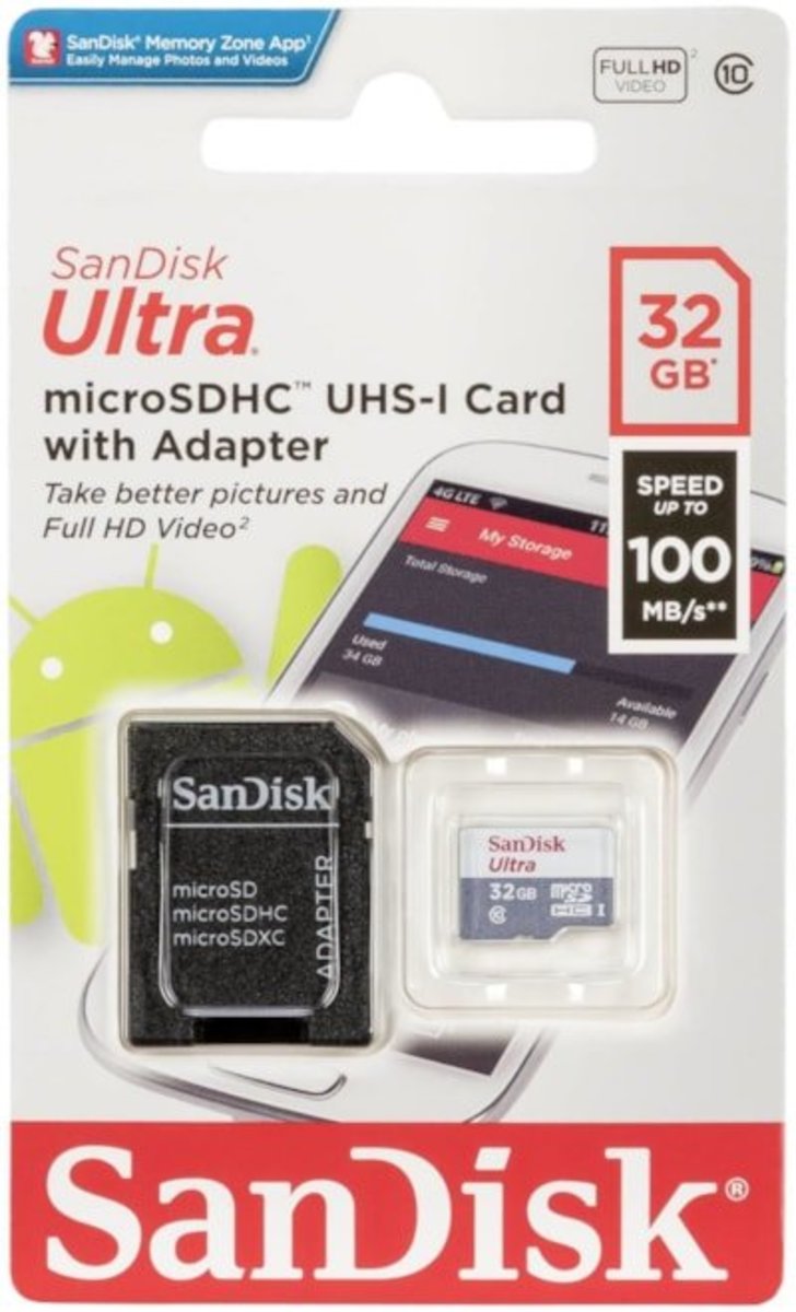 Карта пам`яті MICRO SDHC 32GB UHS-I SDSQUNR-032G-GN3MA SANDISK