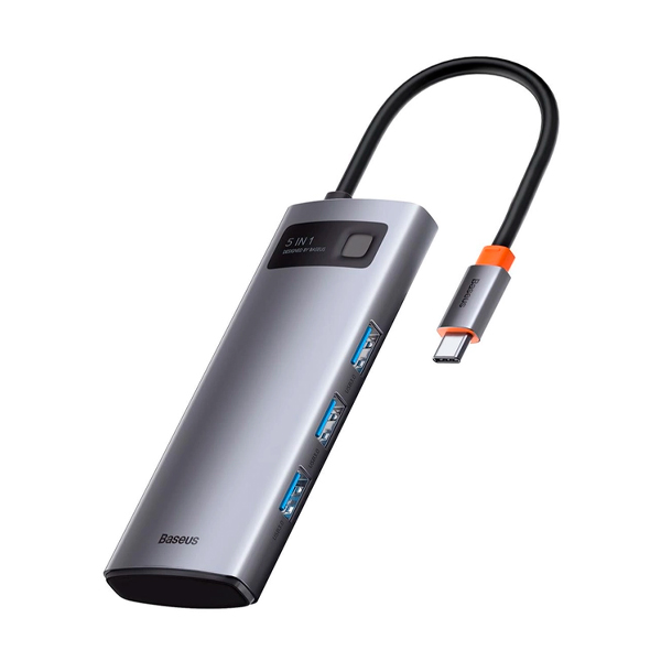 USB-хаб Baseus Metal Gleam Series 5-in-1 Space Gray (CAHUB-CX0G)